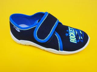 Detské papučky Renbut - modré s raketou ORTO 083 - SK515