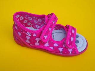 Detské papučky Renbut - ružové mašličky ORTO 397-SK505