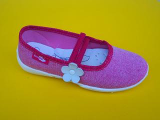 Detské papučky Renbut - ružové s bielym kvietkom ORTO 149-SK521