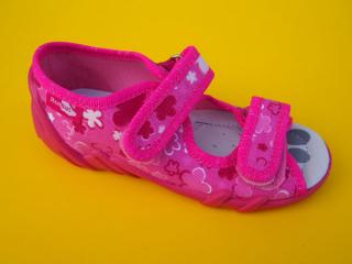 Detské papučky Renbut - ružové s kvietkami ORTO 523-SK518