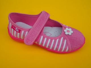 Detské papučky Renbut - ružové s kvietkom ORTO 094 - SK