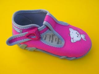 Detské papučky Renbut - ružové s mačiatkom ORTO 013-SK501
