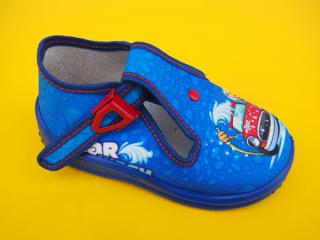 Detské papučky Zetpol - modré s autíčkom ORTO 150-SK606