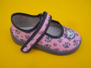 Detské papučky Zetpol - ružové s mačičkou ORTO 660-SK606