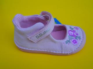 Detské plátenné sandálky D.D.Step C070 - 41780A pink BAREFOOT 033-SK588
