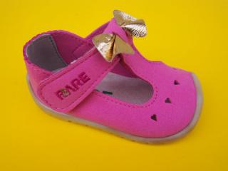 Detské sandálky Fare Bare 5062451 ružové so srdiečkami BAREFOOT 901-SK646