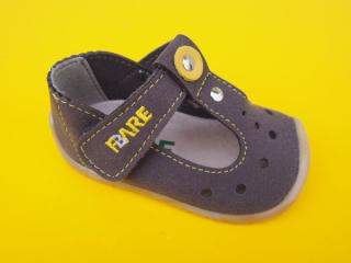 Detské sandálky Fare Bare 5062461 šedé sandálky s krúžkami BAREFOOT 902-SK646