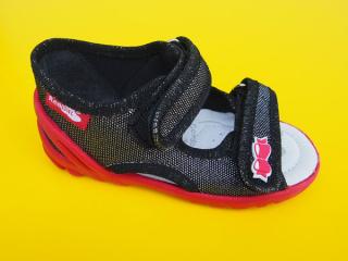 Detské sandálky Renbut - čierny brokát ORTO 341 - SK505