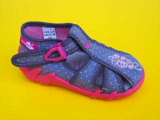 Detské sandálky Renbut - šedé s bodkami ORTO 418 - SK503