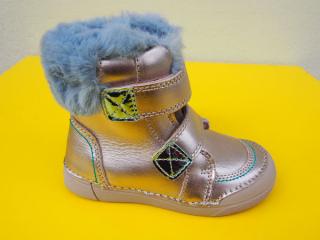 Detské zimné kožené topánky D.D.Step W068 - 394C cream 839-SK524