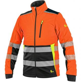 CXS BENSON výstražná softshell bunda oranžovo-čierna