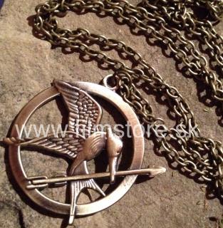 Hry o život: Kovový náhrdelník s Drozdajkou (Hunger Games pendant necklace)