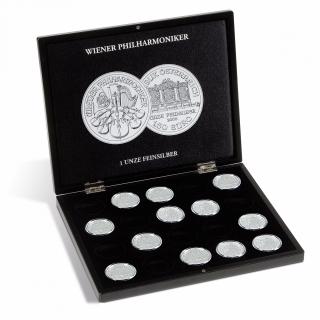 Kazeta VOLTERRA UNO de Luxe, 20 Philharmonic v kapsli, čierny (HMK20KWIEN) (Presentation case for 20 Vienna Philharmonic silver coins (1 oz.) in capsules, black)