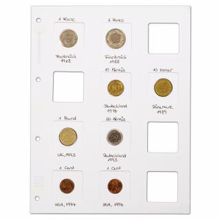 Listy MATRIX na 12 pap.púzdier na mince, 5ks/bal, biele (MATRIXETW) (MATRIX coin holder sheets for 12 MATRIX coin holders each, white, pack of 5)