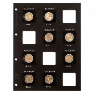 Listy MATRIX na 12 pap.púzdier na mince, 5ks/bal, čierne (MATRIXETS) (MATRIX coin holder sheets for each 12 MATRIX coin holders, black, pack of 5)