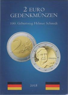 Mincová karta pre 2 euro mince Nemecko 2018  Helmit Schmidt  (2EUROSET18/2) (EURO-SET for 2€ 2018 (Helmit Schmidt))