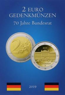 Mincová karta pre 2 euro mince Nemecko 2019  Bundesrat  (2EUROSET19) (EURO-SET for 2€ 2019 (Bundesrat))