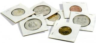 Papierové puzdro na mince, zošívacie 17,5mm /100ks, bez loga(KRS17.5/G) (coin Holders for stapling, for coins up to 17.5 mm, 100 per pack, without logo (natural))