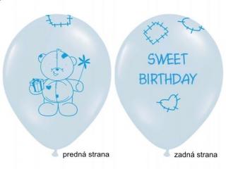 Balón  SWEET BIRTHDAY  modrý (10ks)