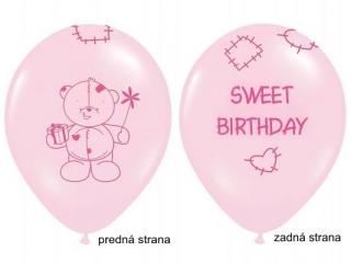 Balón  SWEET BIRTHDAY  ružový (10ks)