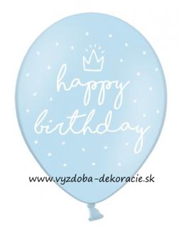 Balóny  Happy Birthday  - modré (10ks)