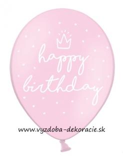 Balóny  Happy Birthday  - ružové (10ks)