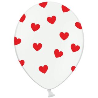 Balóny so srdiečkami Biele (10ks)