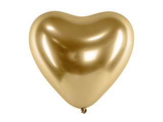 Balóny Srdce metal gold (10 ks)