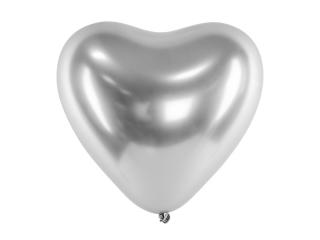Balóny Srdce metal silver (10 ks)