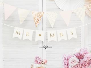 Baner Mr &amp; Mrs - bielo zlatý
