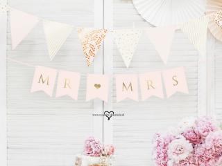 Baner Mr &amp; Mrs - ružovo zlatý