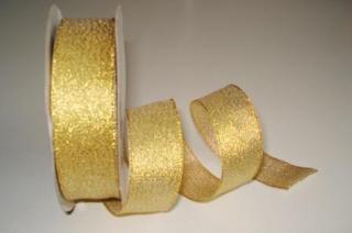 Brokátová stuha 25 mm - zlatá