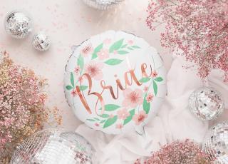 Fóliový balón Bride To Be s kvetmi