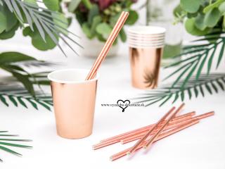 Papierové slamky - rose gold (10ks)