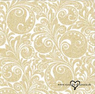 Servítky netkaný textil  J  - gold - 50ks