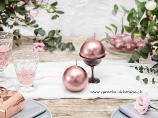 Sviečka guľa rose gold 6cm