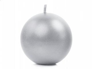 Sviečka guľa strieborná 8cm