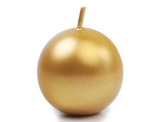 Sviečka guľa zlatá 8cm