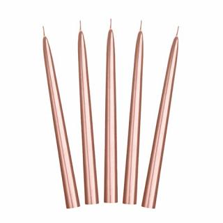 Sviečka kónická - rose gold perleť