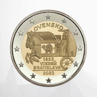 Pamätná dvojeurovka 200. výročie expresnej pošty Viedeň - Bratislava (Pamätná minca)