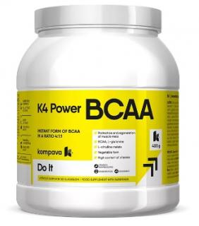 BCAA Instantné aminokyseliny K4 Power (Komplex esenciálnych aminokyselín na ochranu a regeneráciu svalovej hmoty.)