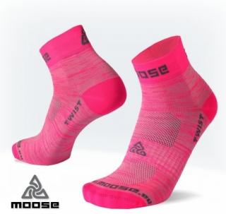 MOOSE funkčné ponožky Twist - ružové (Športové ponožky)