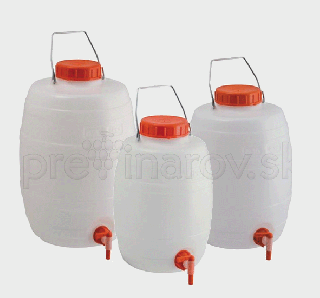 Plastové nádobyl s výpustným ventilom 5 - 20 l