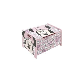 DETSKÝ DREVENÝ NÁBYTOK 2V1 MINNIE MOUSE LAVICA / BOX NA HRAČKY, WD12894