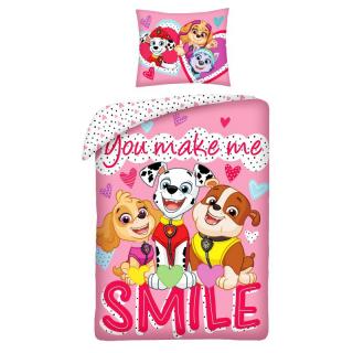 HALANTEX OBOJSTRANNÉ BAVLNENÉ OBLIEČKY PAW PATROL SMILE, 140/200+70/90, PAW-474B