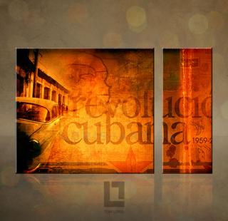 2 dielny obraz na stenu - Cuba  Viva la revolución