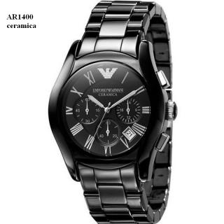Emporio Armani AR1400 Ceramica. Pánske hodinky (Keramické hodinky, čierne so strieborným číselníkom)