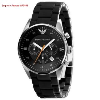 Emporio Armani AR5858. Pánske hodinky (Hodinky čiernej a striebornej farby)