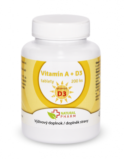 Vitamín A + D3 tablety 200 ks