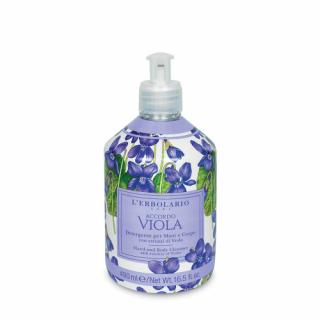 Accordo Viola Tekuté mydlo na ruky a telo 490 ml (97% tvoria zložky prírodného pôvodu. Parfumácia kvetinová, púdrovitá)